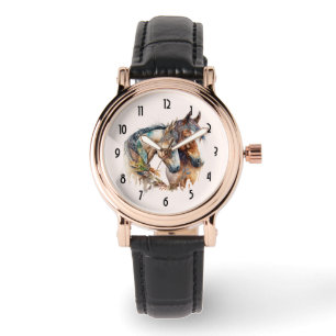 Montre Deux beaux chevaux Boho occidental