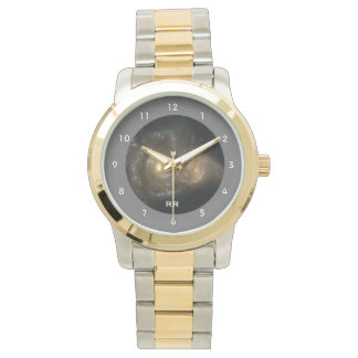 Montre Deux Galaxies Spirales Collisent Deux Tones Person