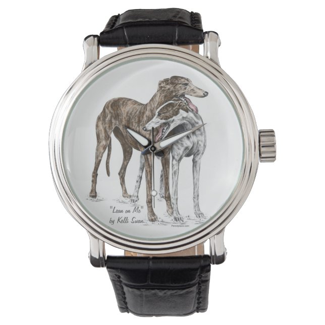 Montre Deux Greyhound Friends Dog Art (devant)
