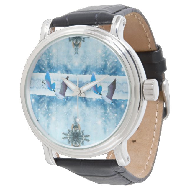 Montre Deux oies bleues (Incliné)