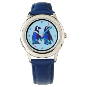 Montre Deux pingouins tenant les mains Les enfants regard