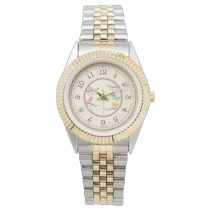 Montre deux tons au cadran de style horloge ancien