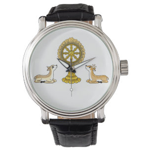 Montre Dharma Wheel & Deers Bouddha Watch