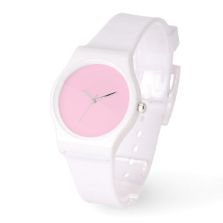 Montre Dial rose pâle Silicone blanc