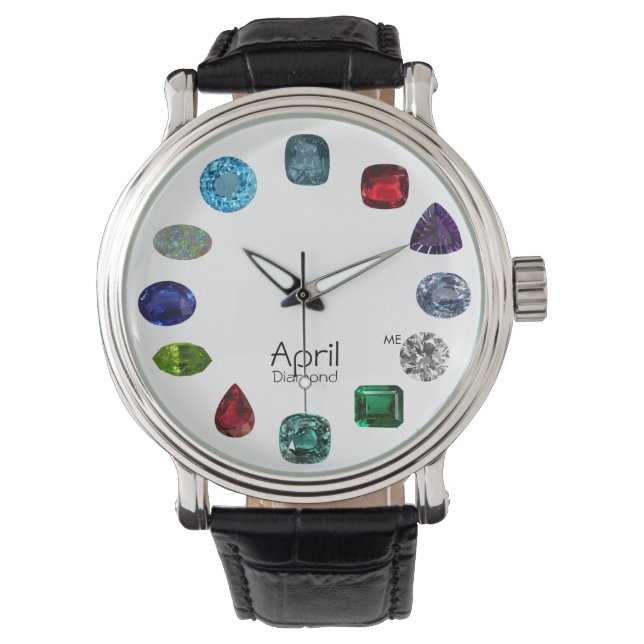 Montre Diamond, avril Birthstone (devant)