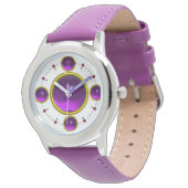 Montre DIGITAL GEMME PIERRE or améthyste violet (Incliné)