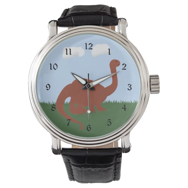 Montre Dinosaur Brontosaurus Carton Whimsical Art (devant)