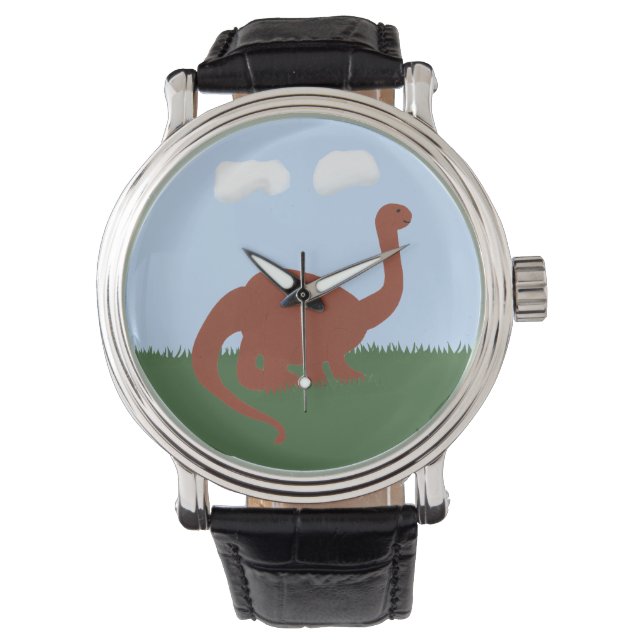 Montre Dinosaur Brontosaurus Carton Whimsical Art (devant)