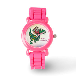 Montre Dinosaur portant Noël au Père Noël