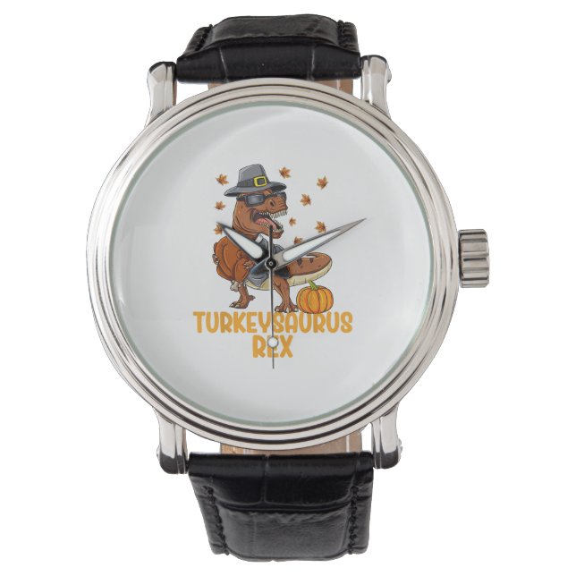 Montre Dinosaur Thanksgiving Boys Turkey Saurus T rex Kid (devant)