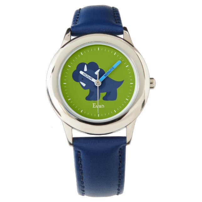 Montre Dinosaure bleu personnalisé (devant)