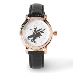 Montre Dinosaure de cowboy à cheval à l'époque préhistori