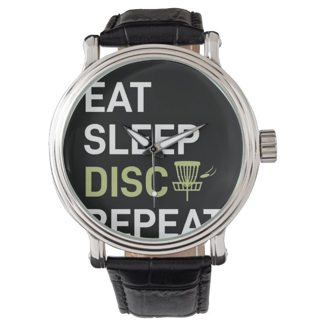 Montre Disc Golf Player | Eat Sleep Disc Golf Repeat (devant)