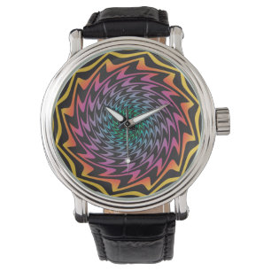 Montre DISQUE HYPNOTIQUE Mémerisation du Neon Zig Zag Hot