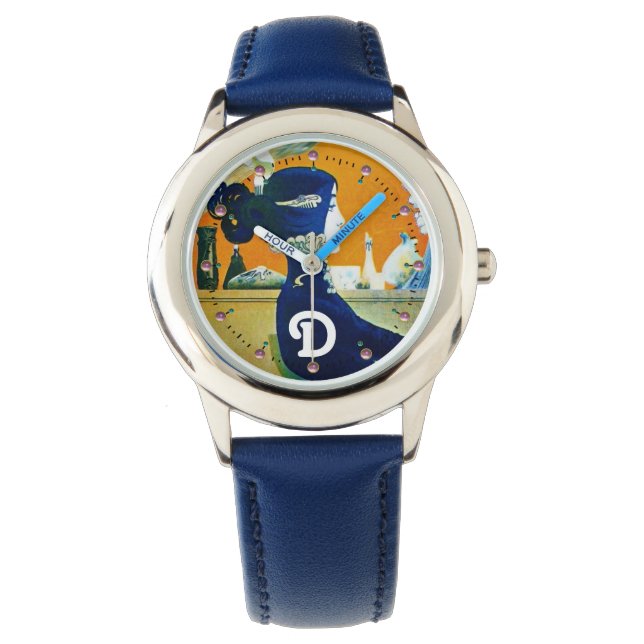 MONTRE DIVA EN BLEU, MONOGRAMME DE MODE BEAUTÉ (devant)