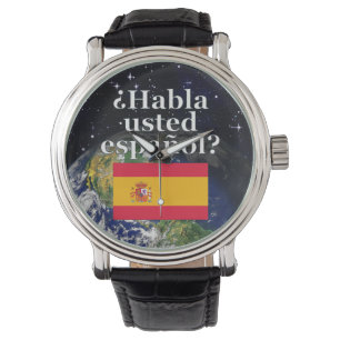 Montre Do you speak Spanish ? Flag & Earth