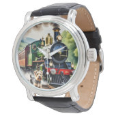 Montre Dog Greeting steam train (Incliné)