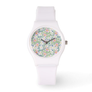 Montre Dogrots roses sur Deep Blue Sporty White Wristwatc