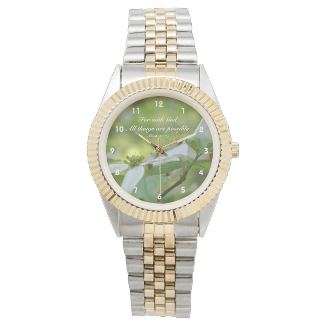 Montre Dogwood With God Bible Quota d'inspiration (devant)