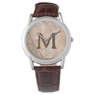 Montre Dollar d'argent séché photo personnalisée initiale