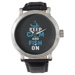 Montre Don Fisher Gardez Le Calme Et Le Poisson Sur