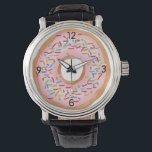 Montre Donut Pink Frosting Sprinkles Cute |<br><div class="desc">There's nothing more delicious than a freshly-baked glazed donut with pink frosting and sprinkles. This hand-drawn graphic doughnut design celebrates all the sweet,  gooey tastiness of the perfect breakfast food,  dessert food,  et - heck - any time food.</div>