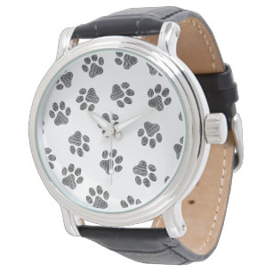 Montre Doodle Paws, pattes de chien, pattes noires
