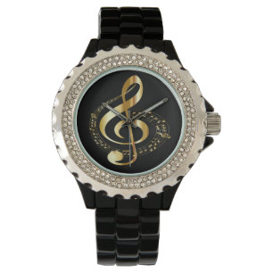 Montre d'or de fausse pierre de dames de Gclef