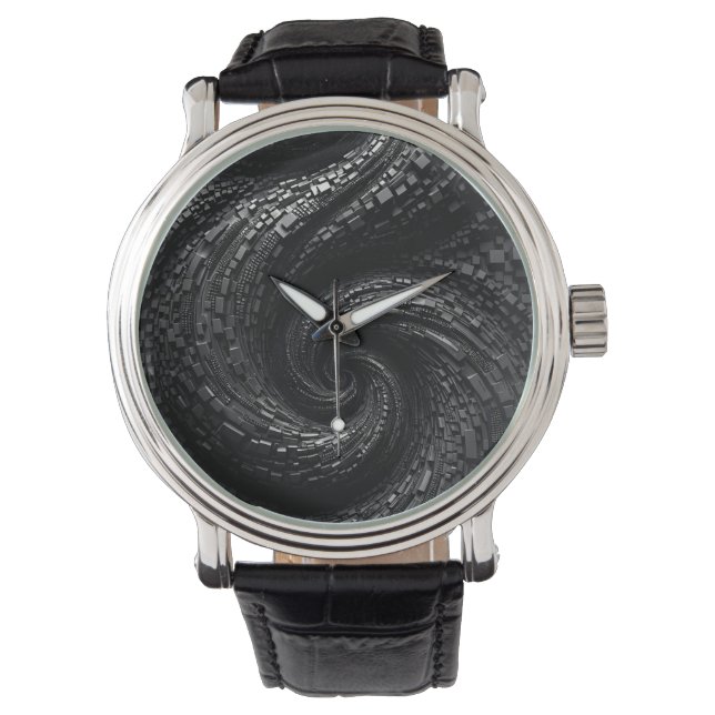 Montre Double Vide - Spiral Vortex de Cube Noir (devant)