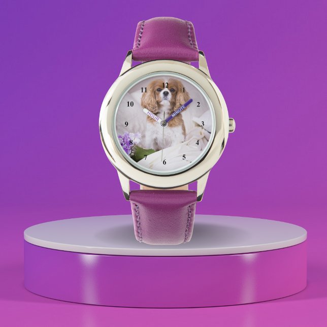 Montre Douce Cavalier King Charles Spaniel avec des fleur (Créateur téléchargé)