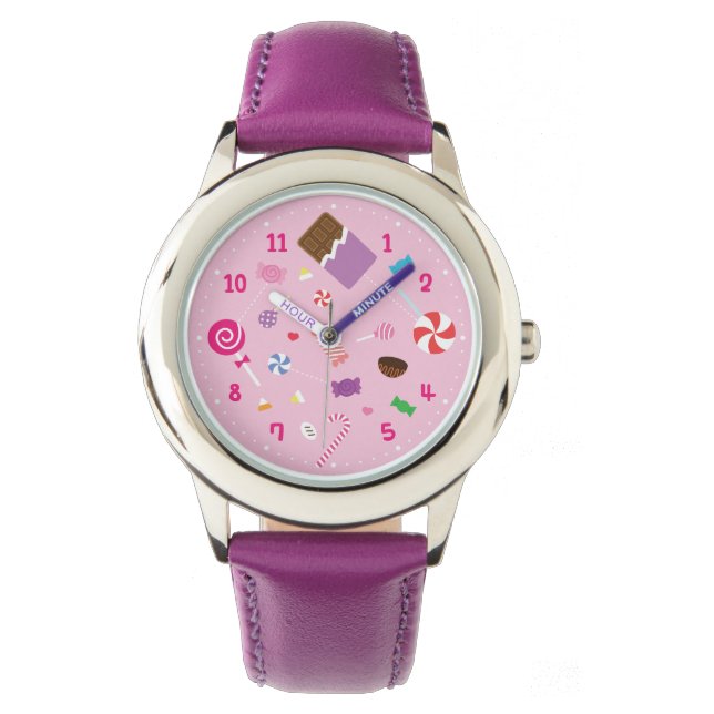Montre douce Girly de filles de sucrerie (devant)