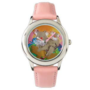 Montre d'ours Koala pour enfants roses
