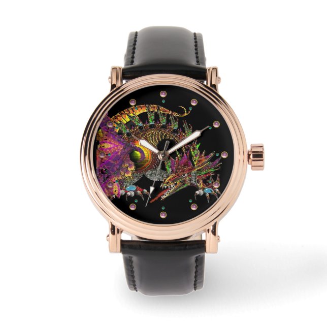 MONTRE DRAGO / DRAGON IMAGINAIRE EN OR ET NOIR (Recto)