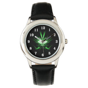 Montre Dragon Alien vert aux yeux brillants