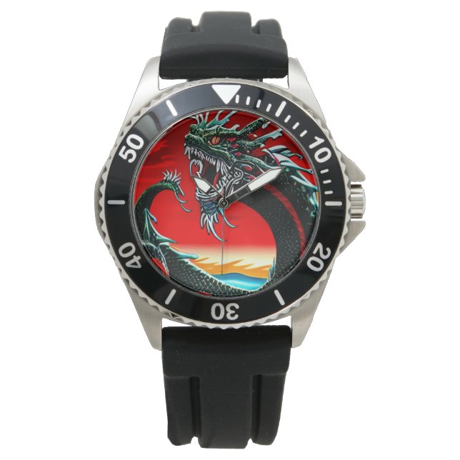 MONTRE DRAGON ASIATIQUE JETER UN COUP D'OEIL (devant)