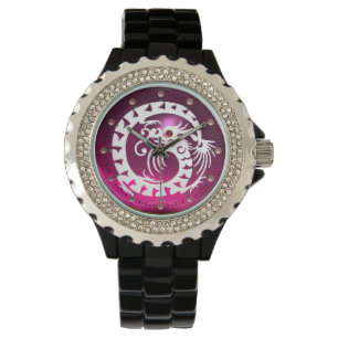 Montre DRAGON BLANC Pink Purple Amethyst Pierres
