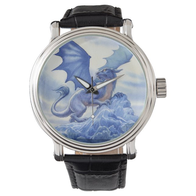 Montre Dragon bleu sur un sommet de montagne (devant)