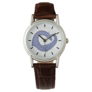 Montre Dragon de coeur gris bleu sur blanc