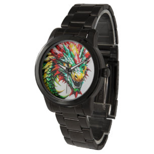 Montre Dragon de respiration par feu vert et rouge