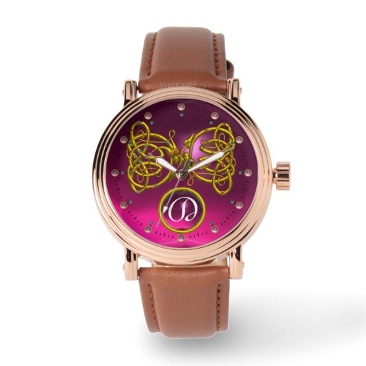 MONTRE DRAGON LOVE/ GOLD CELTIC KNOTS MONOGRAMME EN PIERR (Recto)