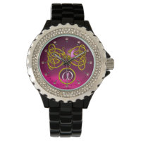 DRAGON LOVE/ GOLD CELTIC KNOTS MONOGRAMME EN PIERR