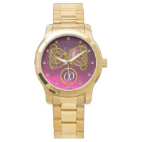 DRAGON LOVE/ GOLD CELTIC KNOTS MONOGRAMME EN PIERR