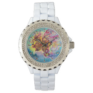 MONTRE DRAGON MARITIME AVEC PIERRES ROSES