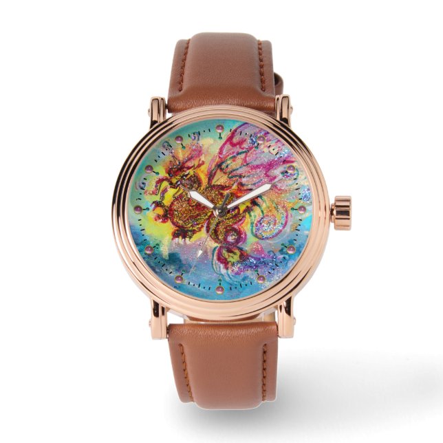 MONTRE DRAGON MARITIME AVEC PIERRES ROSES (Recto)