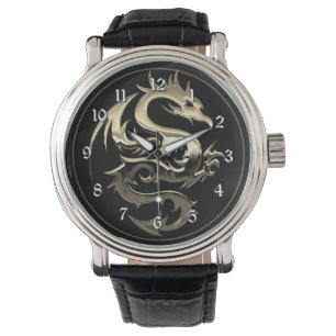 Montre Dragon métal d'or
