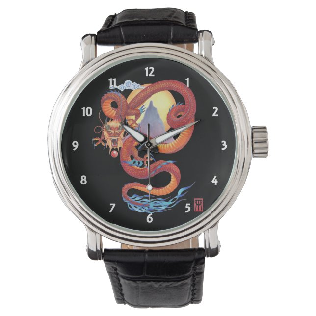 Montre Dragon rouge chinois (devant)