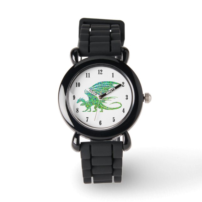 Montre Dragon vert mosaïque incroyable (Recto)