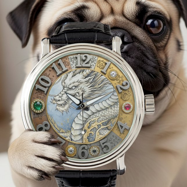 Montre Dragon vintage, Or, bijoux, Art (Dragon watch)