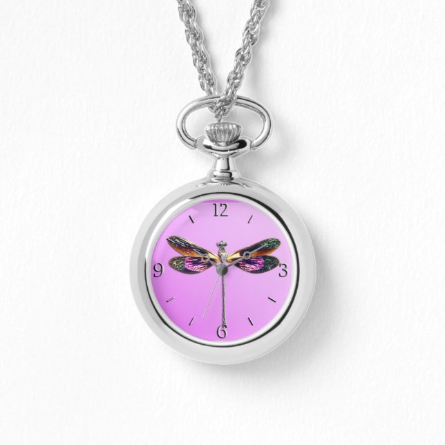 Montre Dragonfly - argent, or, violet et noir (Recto)
