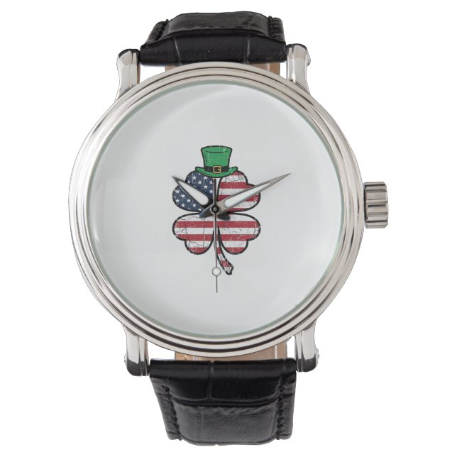 Montre Drape de trèfle vintage Saint-Patrick (devant)